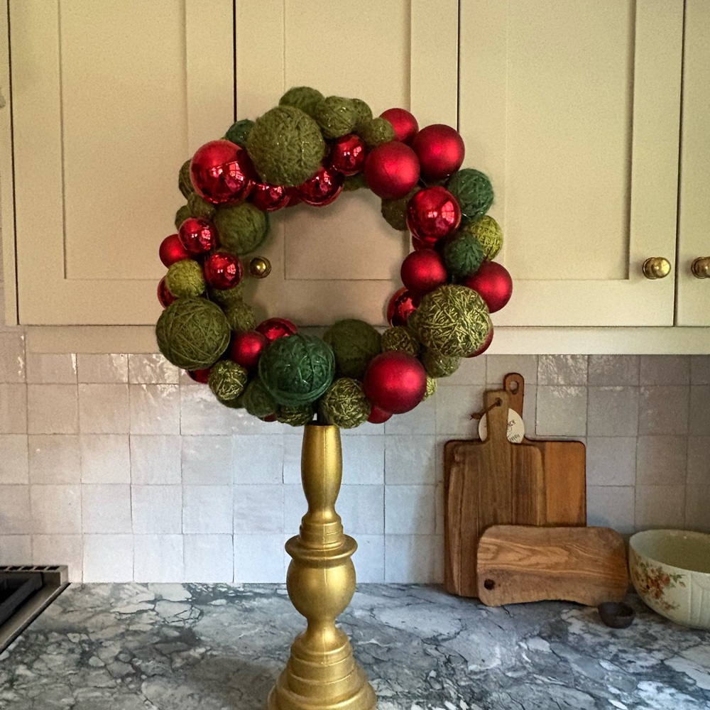 Starbucks Extra Large 35” Tall  Red and Green Holiday Wreath Display